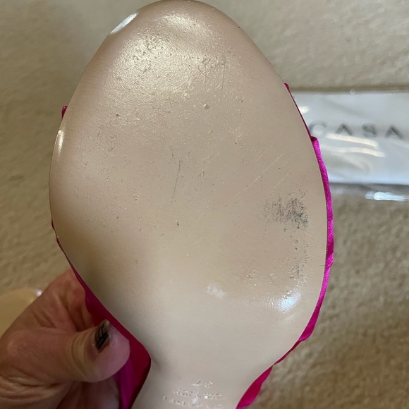 Amazing! Barbie vibes! Casadei hot pink stretch satin slide -37 - Picture 4 of 7